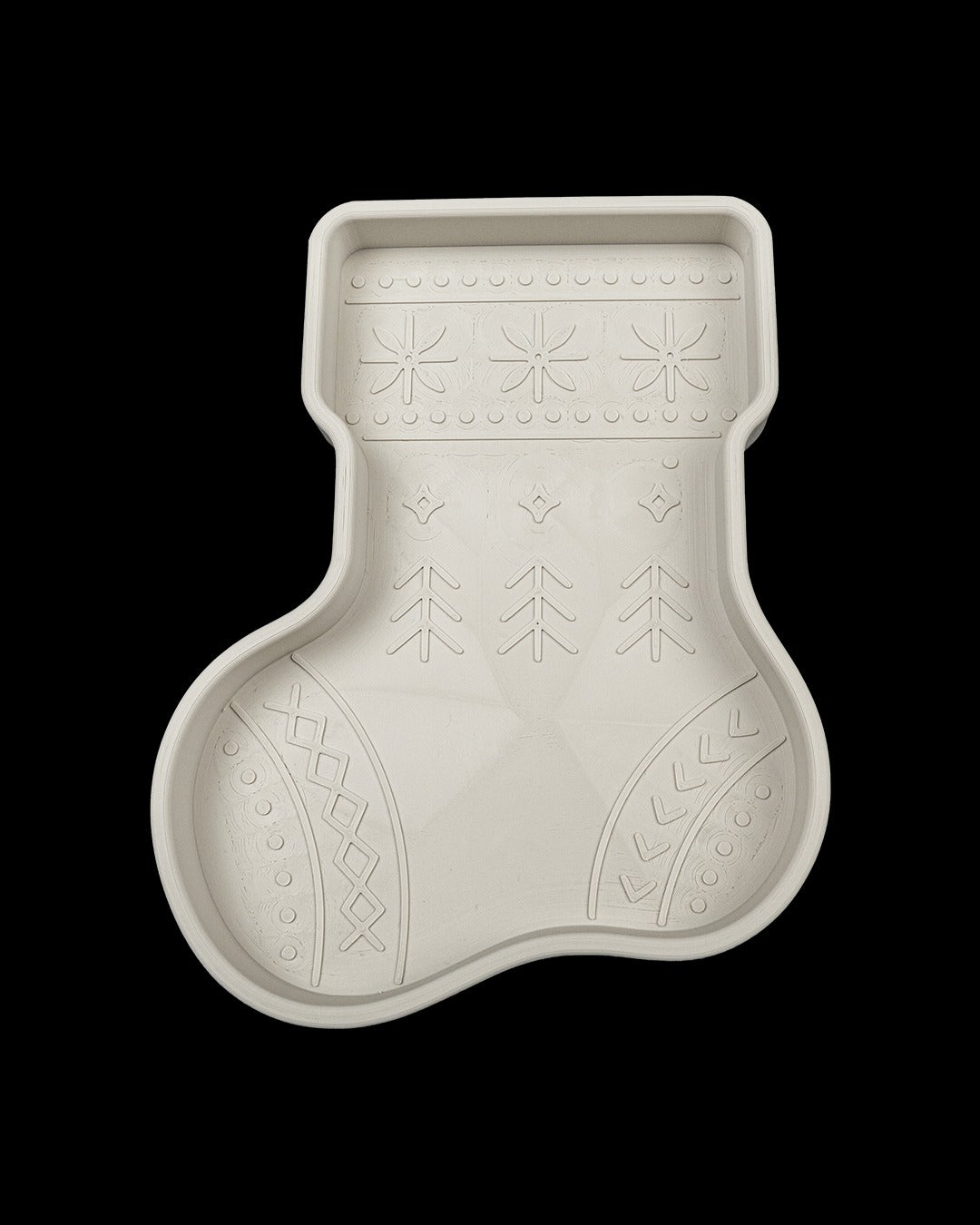 Stocking Tray — all-white version with embossed Nordic pattern