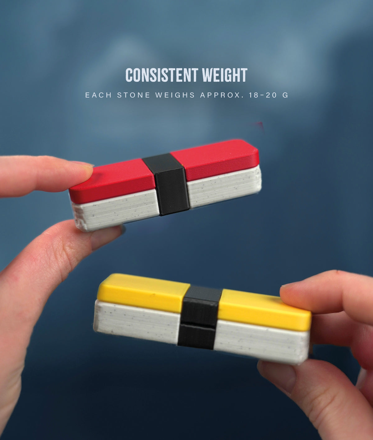 Sushi Stack Tumble Tower Game — stones in hand showing consistent size and weight