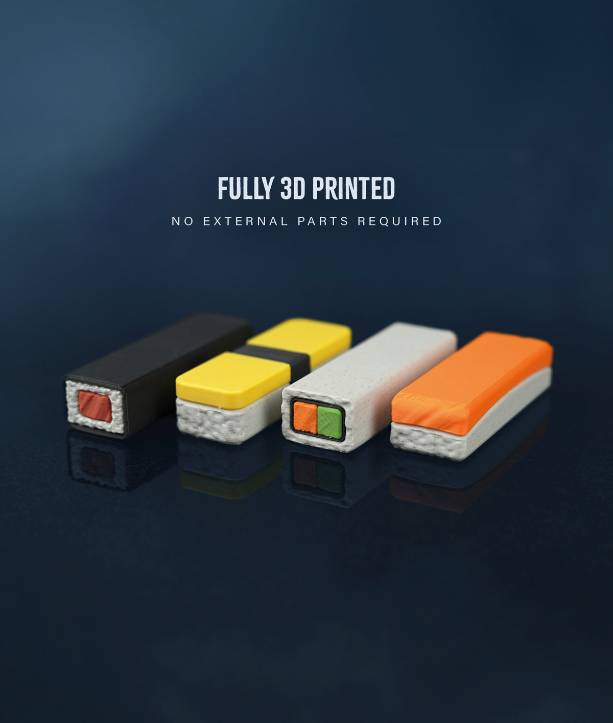 Sushi Stack Tumble Tower Game — fully 3D printed stones, no hardware