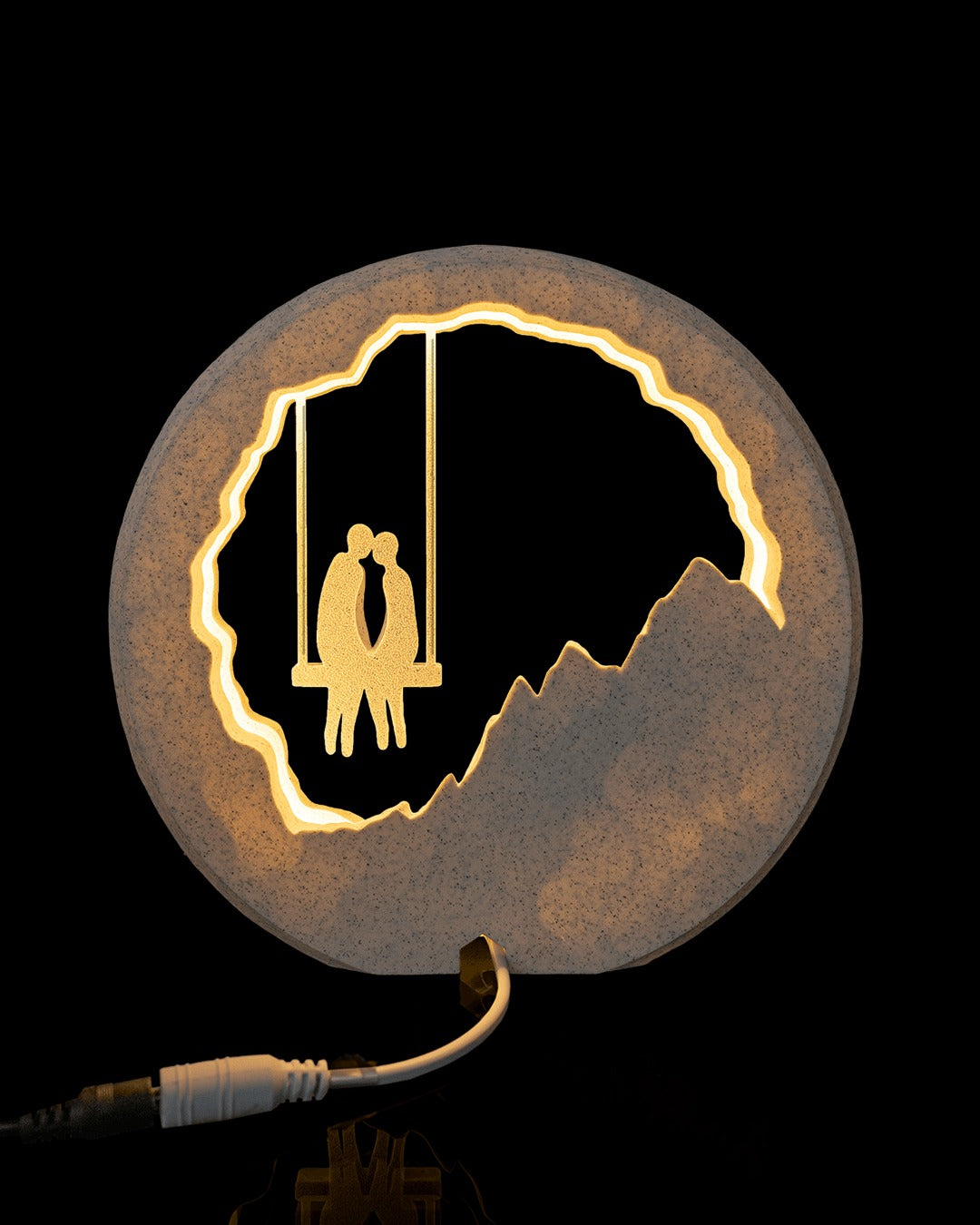 Swing for Two Table Lamp — back view with the power cord