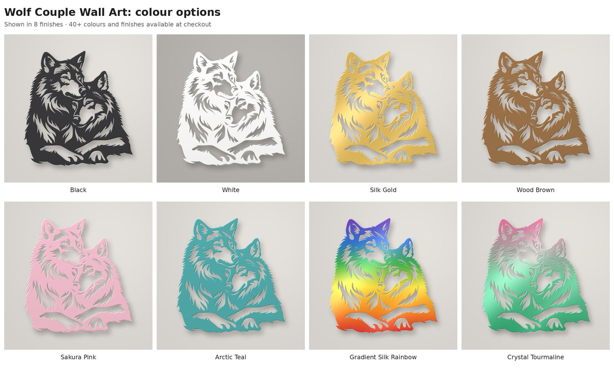 Wolf Couple Wall Art — colour options