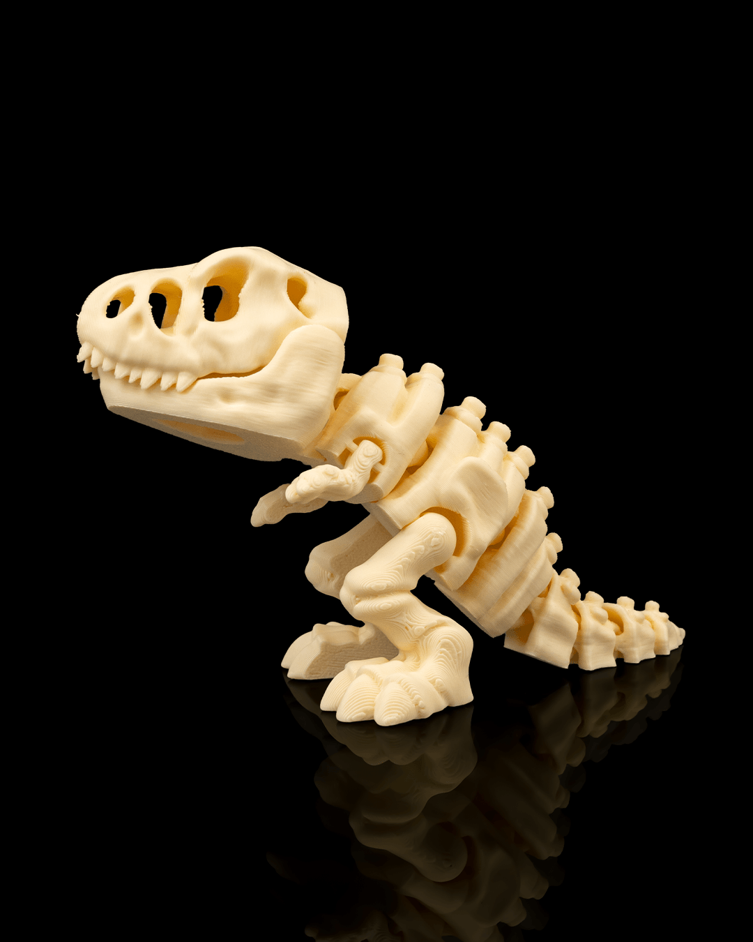 Articulated T-Rex Skeleton Figure: Poseable Dinosaur Desk Toy — 3D printed