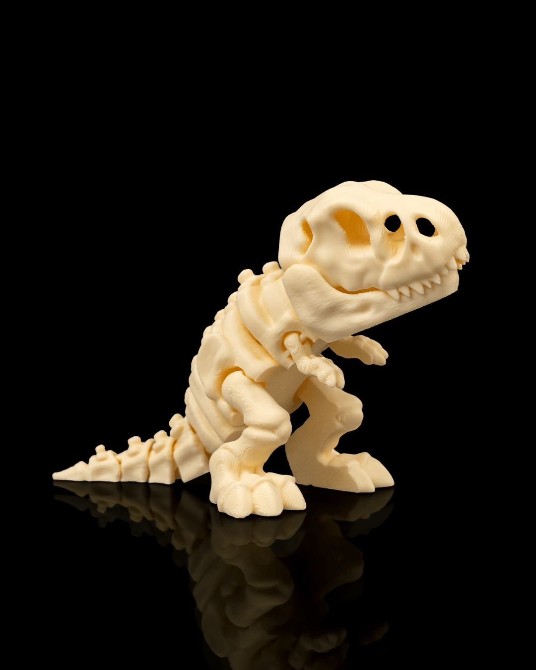 Articulated T-Rex Skeleton Figure: Poseable Dinosaur Desk Toy — 3D printed — view 3