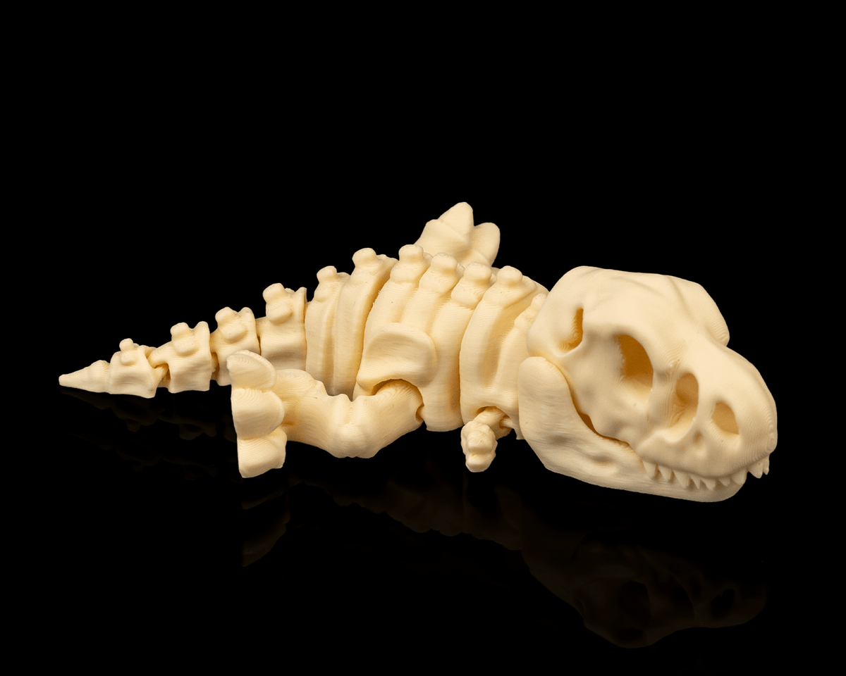 Articulated T-Rex Skeleton Figure: Poseable Dinosaur Desk Toy — 3D printed — view 6