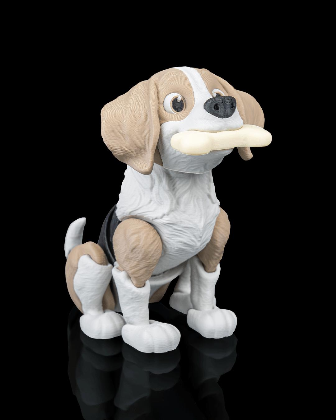 Articulated Beagle Dog Toy: Milo, Lifelike Poseable Desk Buddy, Dog Lover Gift