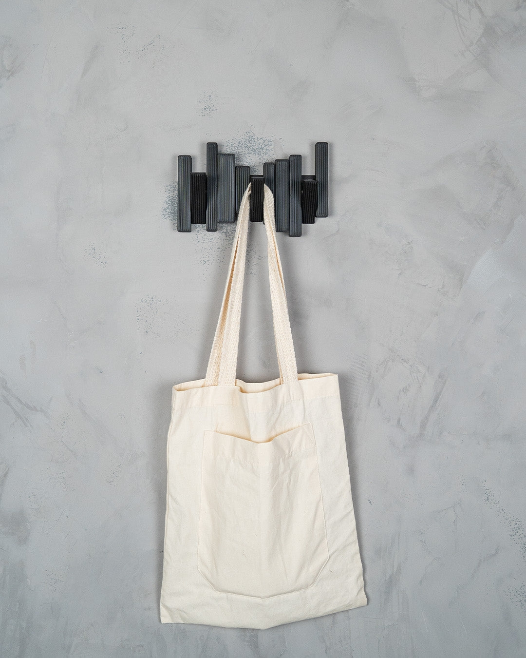 Modern Grid — a 3D-printed wall hook set — front view