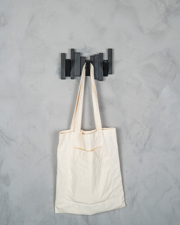 Modern Grid — a 3D-printed wall hook set — front view