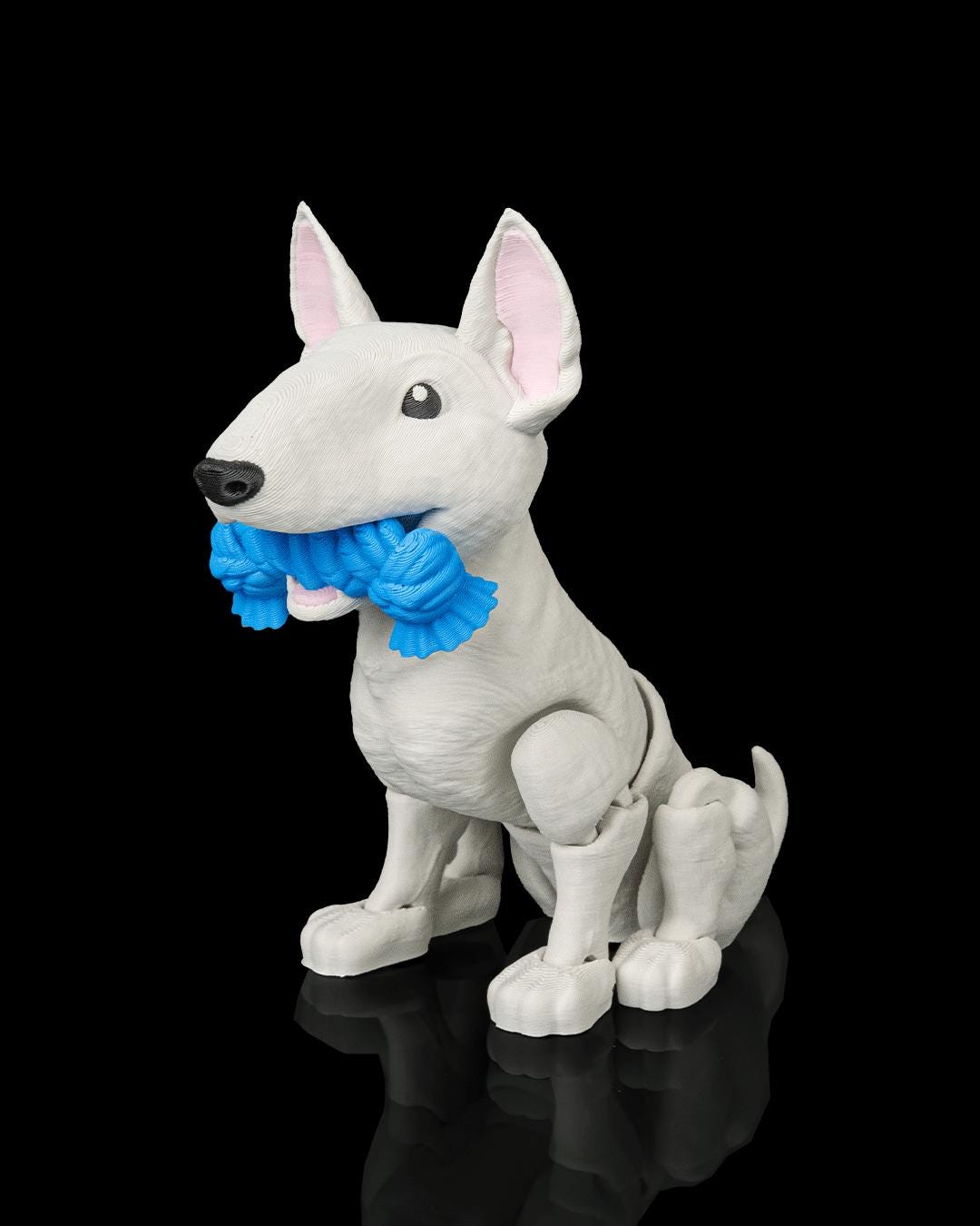 Articulated Bull Terrier Dog Toy: Poseable Desk Buddy, Dog Lover Collectible