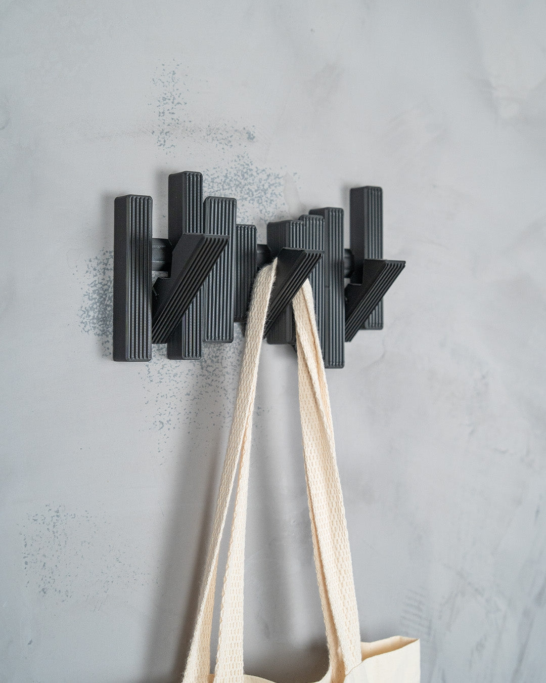 Modern Grid — a 3D-printed wall hook set — side profile