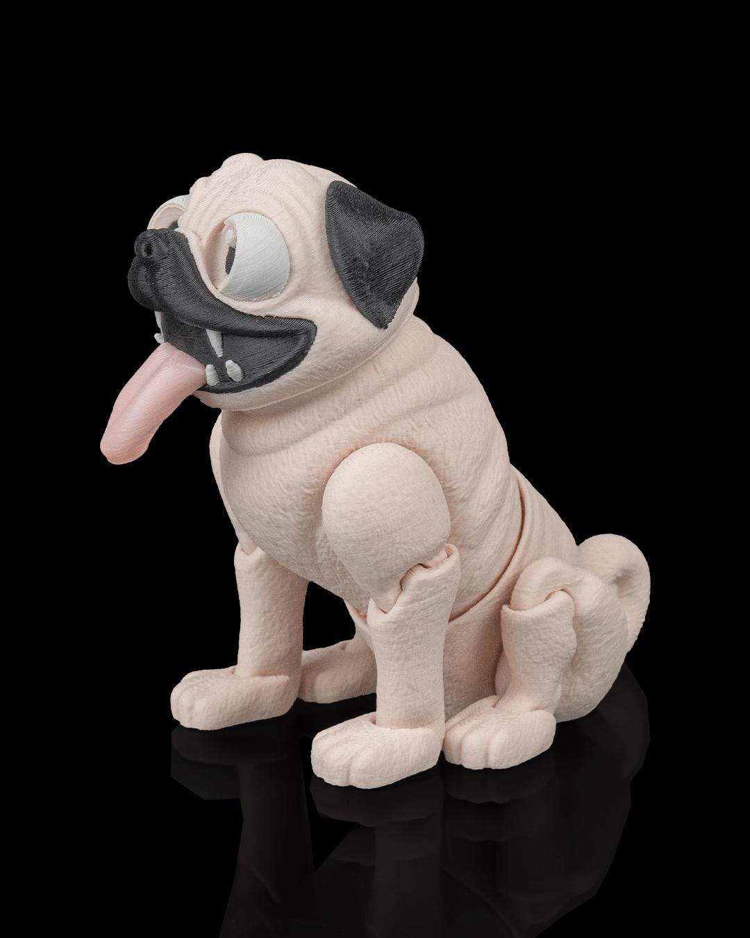 Articulated Pug Figurine: Peanut the Pug Desk Toy, Dog Lover Gift