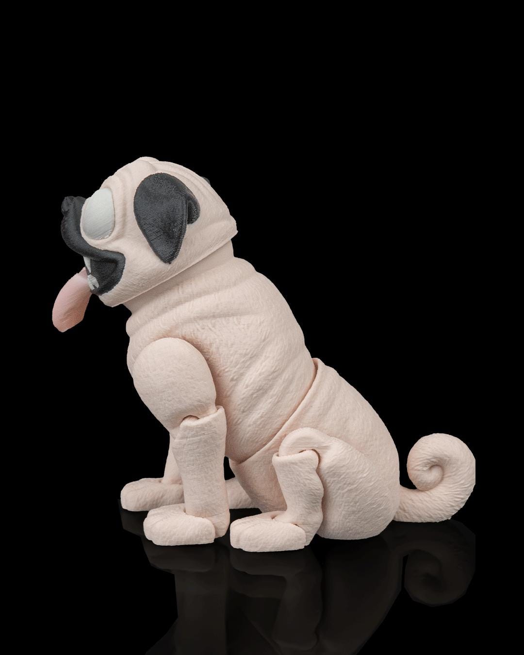 Articulated Pug Figurine: Peanut the Pug Desk Toy, Dog Lover Gift