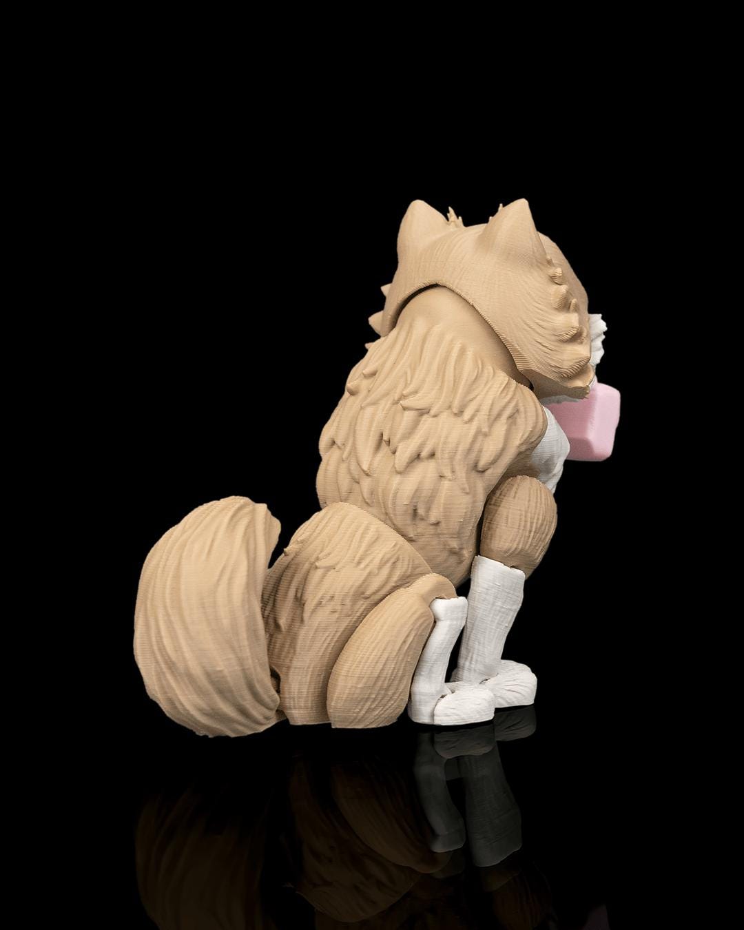 Articulated Pomeranian Dog Toy: Luna, Desk Companion, Dog Lover Gift