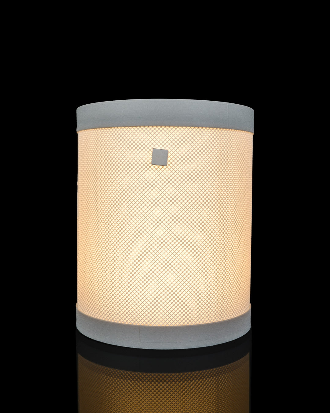 Memo Tower — a 3D-printed table lamp and desk organizer — shown on a desk