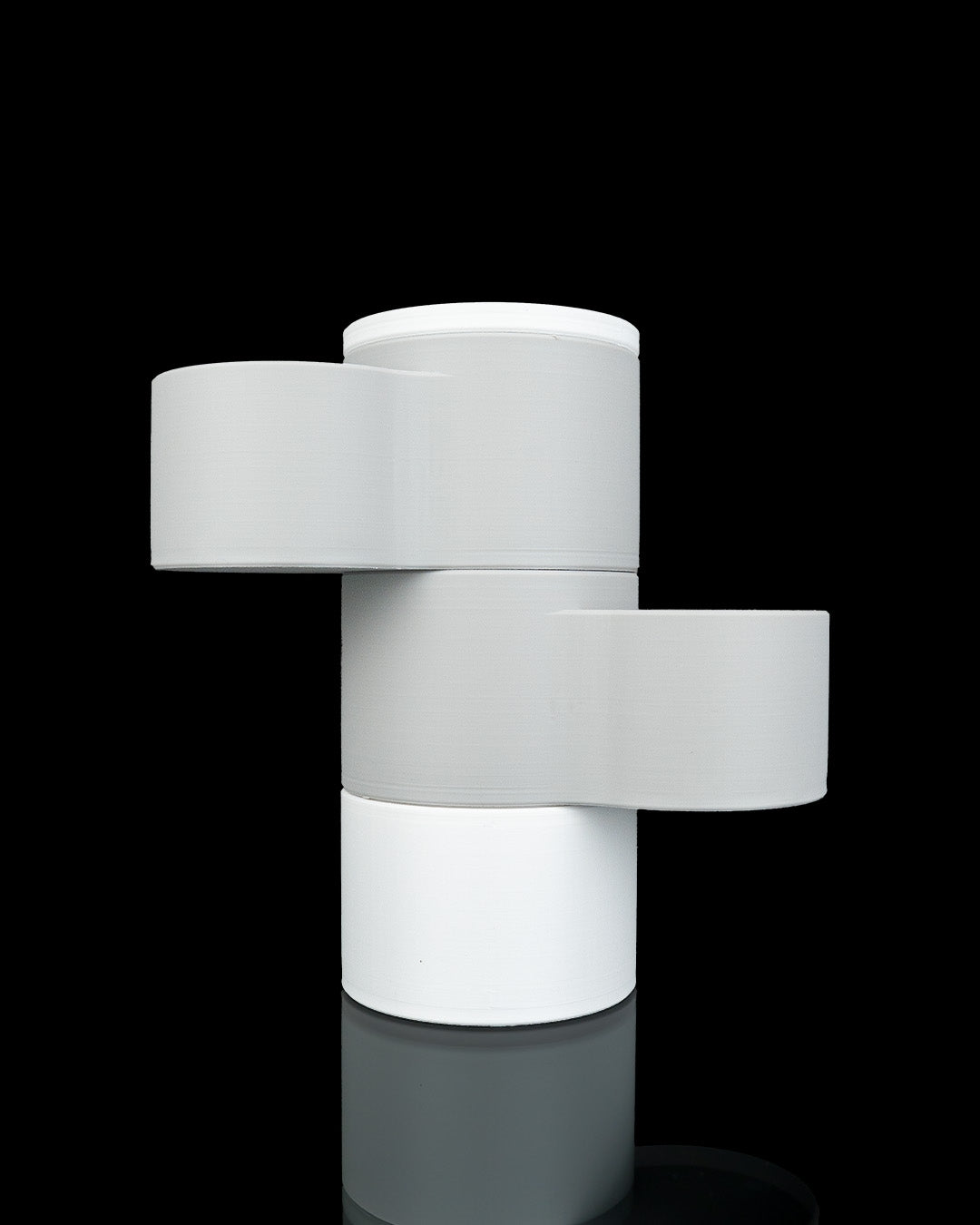 Living Stack — a 3D-printed lamp, planter and organizer — lit and glowing