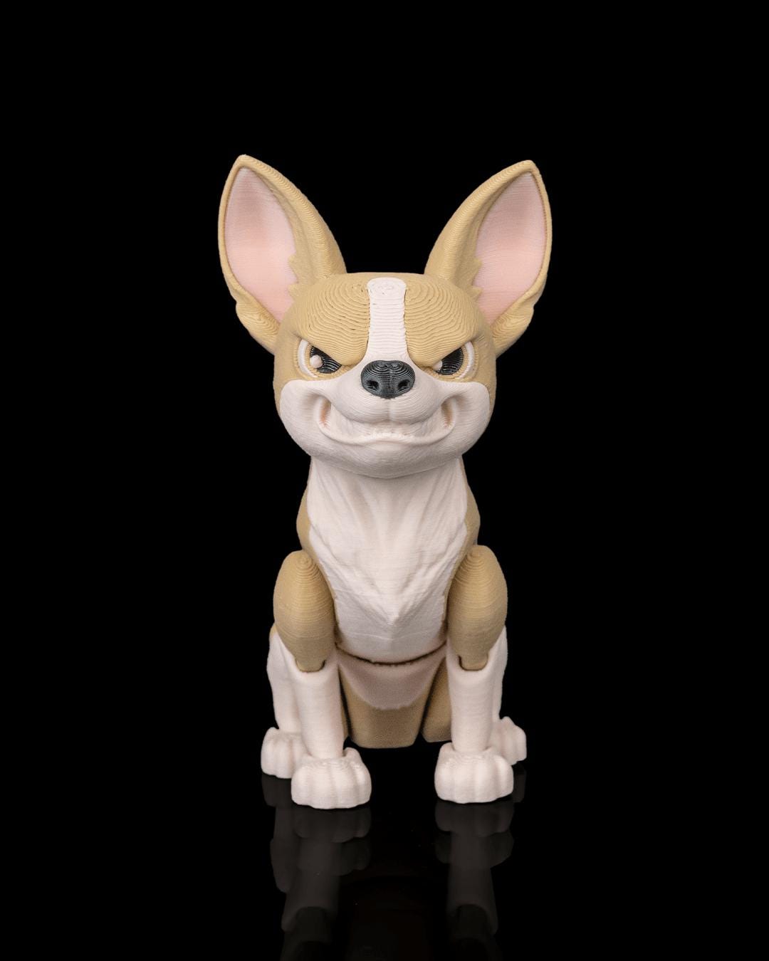 Articulated Chihuahua Dog Figurine: Desk Companion, Collectible Toy