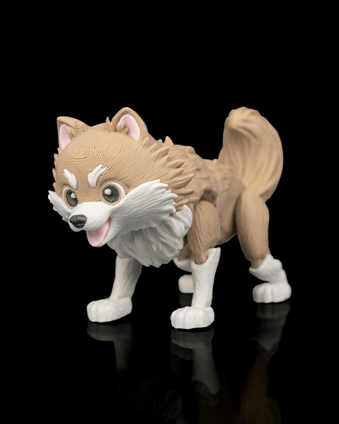Articulated Pomeranian Dog Toy: Luna, Desk Companion, Dog Lover Gift