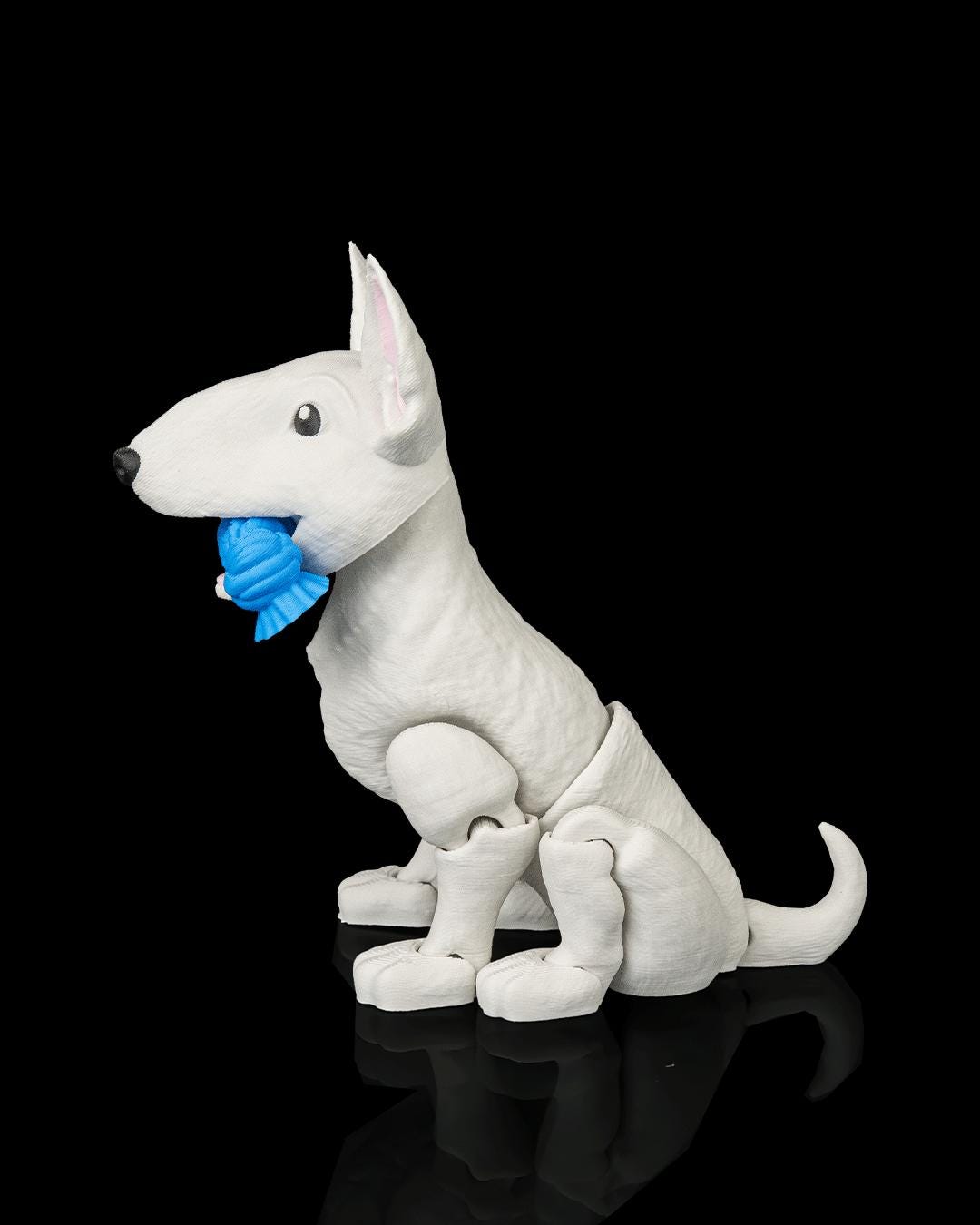 Articulated Bull Terrier Dog Toy: Poseable Desk Buddy, Dog Lover Collectible