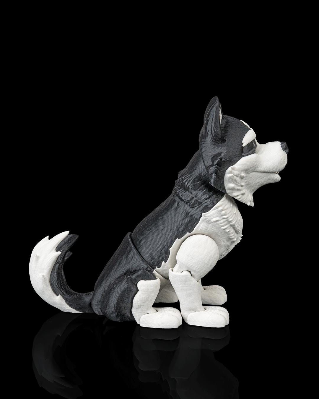 Articulated Husky Dog Toy: Niko, Desk Companion, Dog Lover Gift