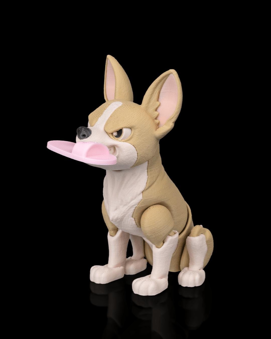 Articulated Chihuahua Dog Figurine: Desk Companion, Collectible Toy