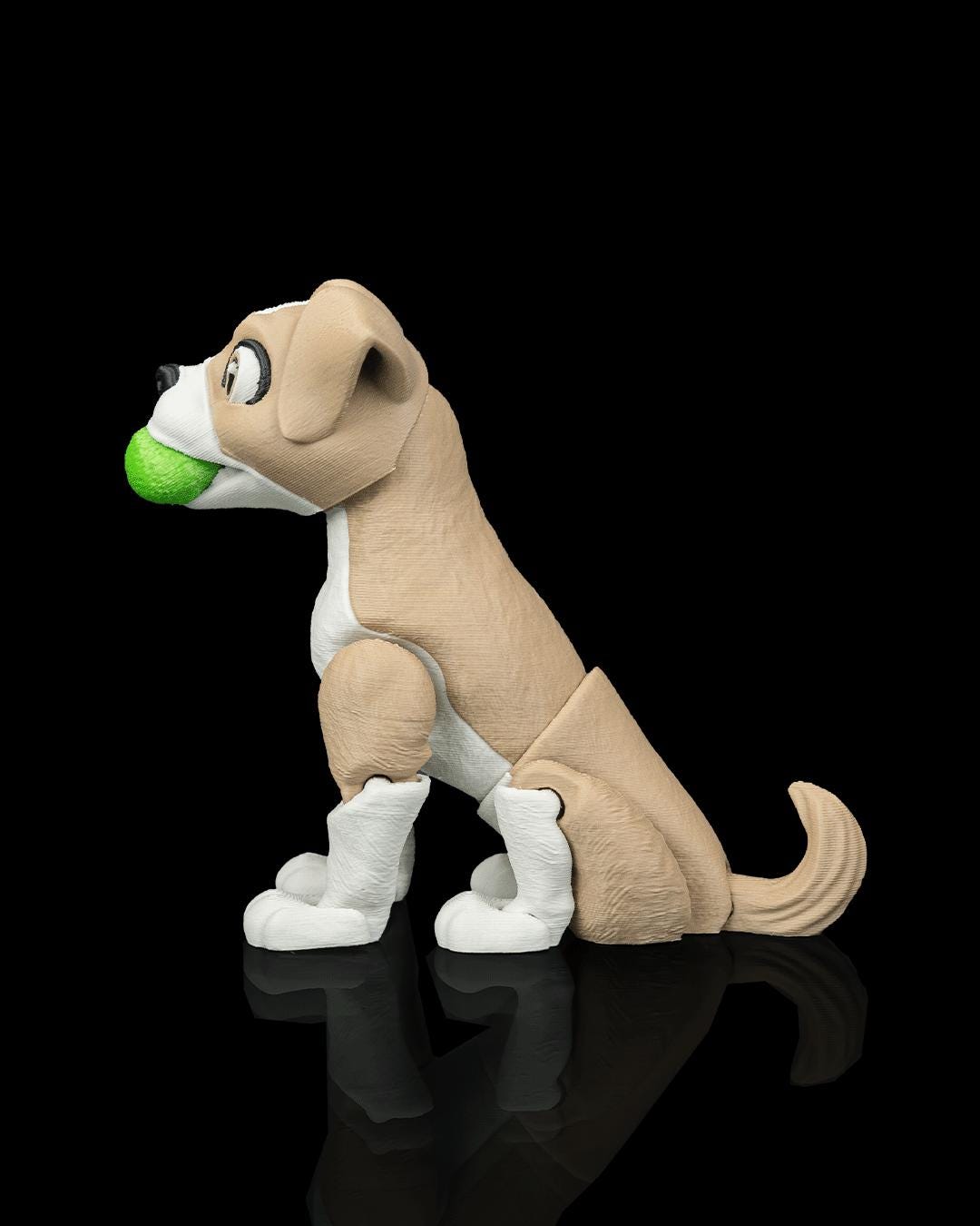 Articulated Boxer Dog Collectible: Apollo with Ball Desk Companion