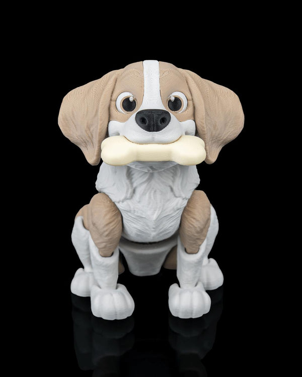 Articulated Beagle Dog Toy: Milo, Lifelike Poseable Desk Buddy, Dog Lover Gift