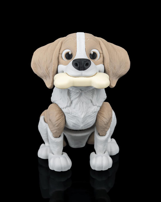Articulated Beagle Dog Toy: Milo, Lifelike Poseable Desk Buddy, Dog Lover Gift