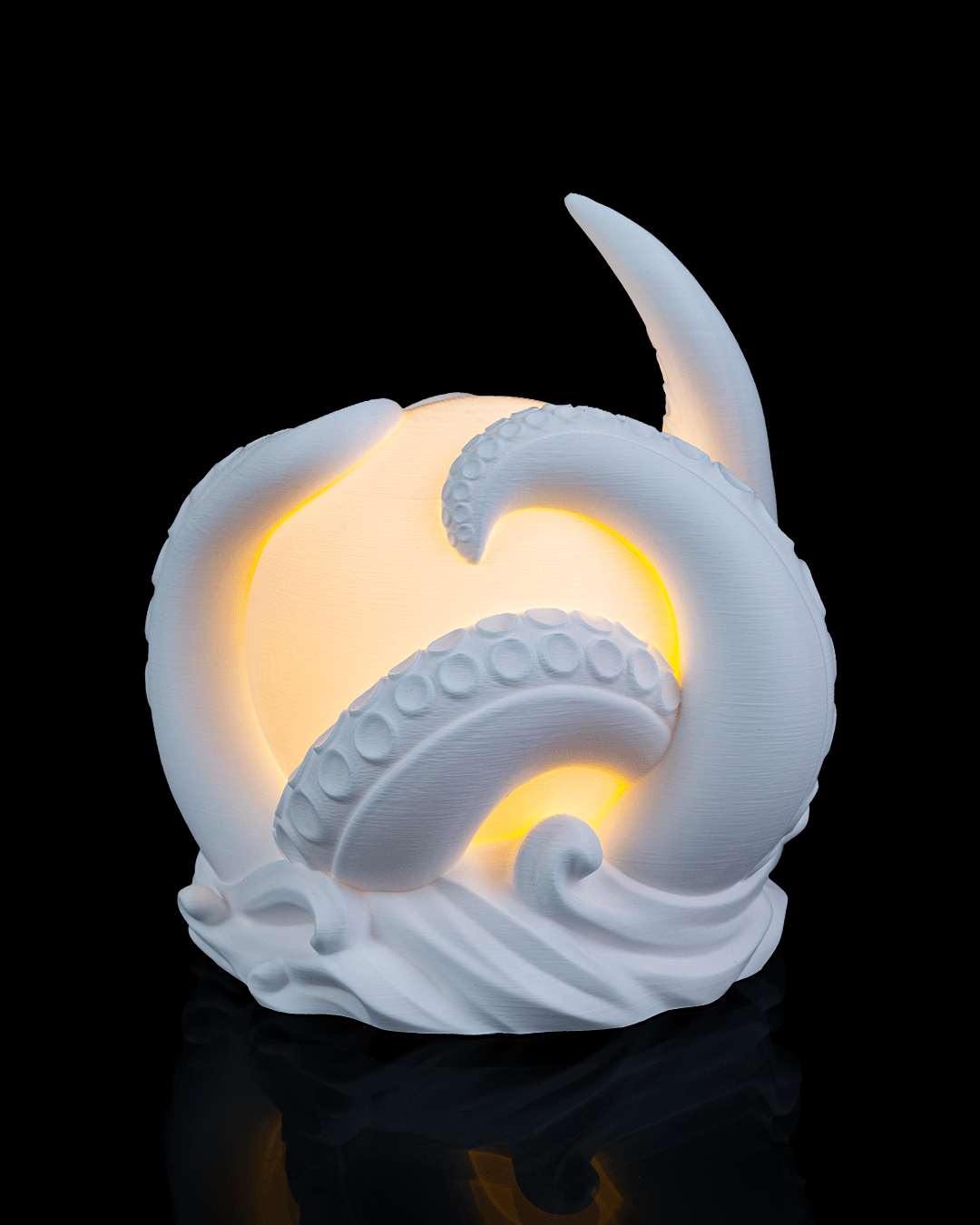 Abyss Sphere Table Lamp — 3D-printed deep-sea sphere table lamp (view 2)