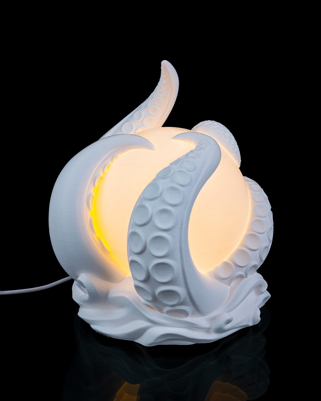 Abyss Sphere Table Lamp — 3D-printed deep-sea sphere table lamp (view 4)