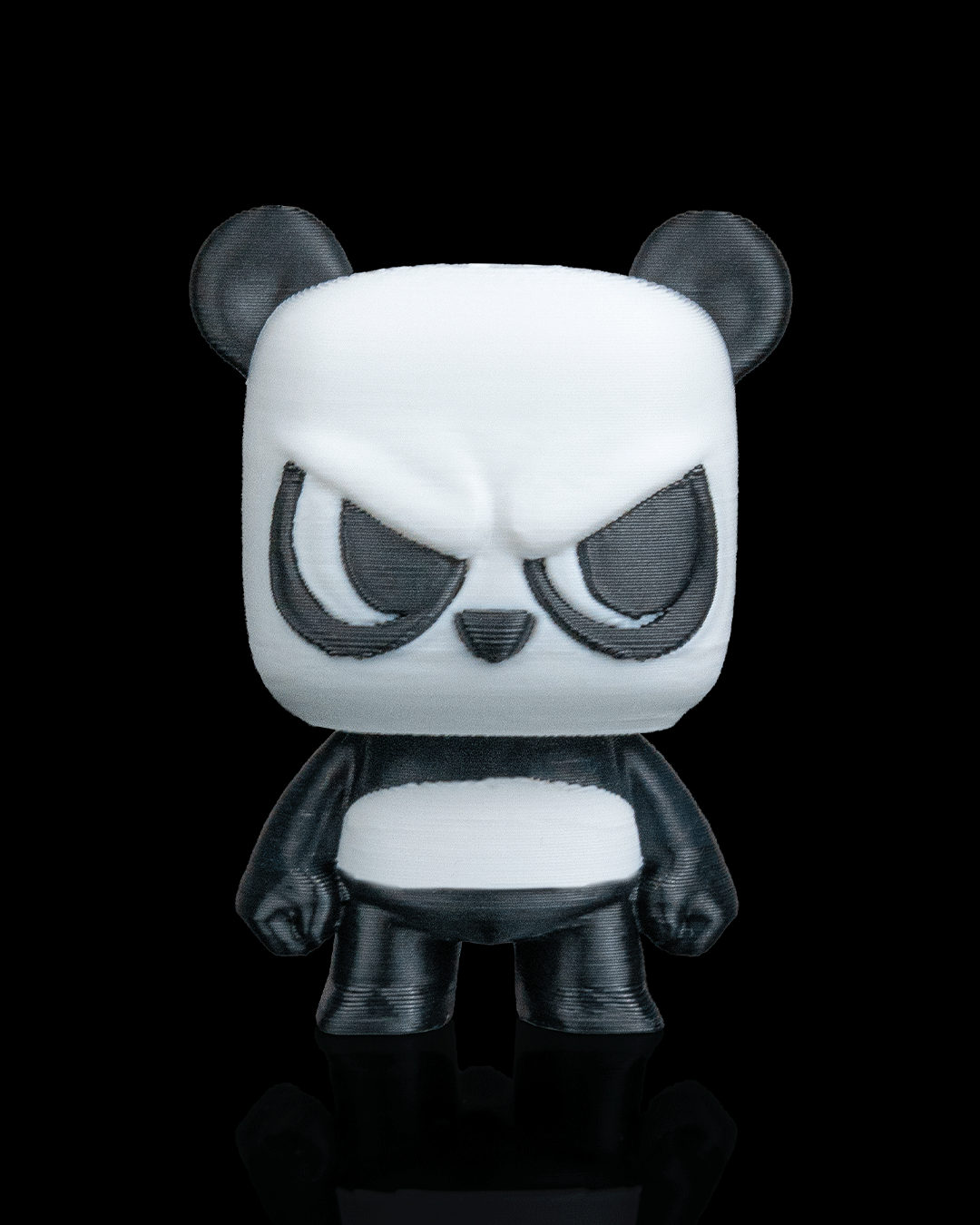 Anty Panda articulated 3D-printed collectible keyring — front view