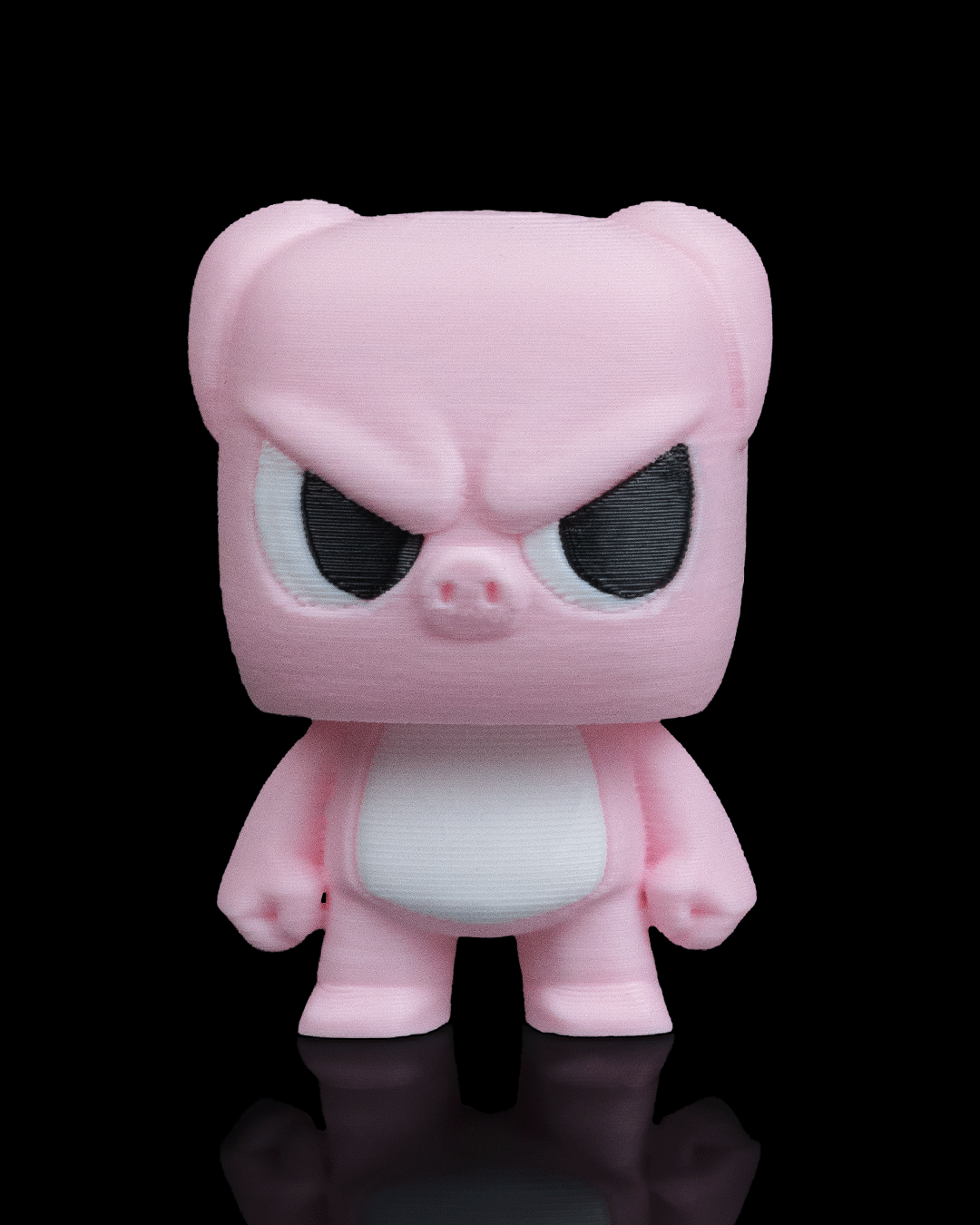 Anty Pig articulated 3D-printed collectible keyring — front view