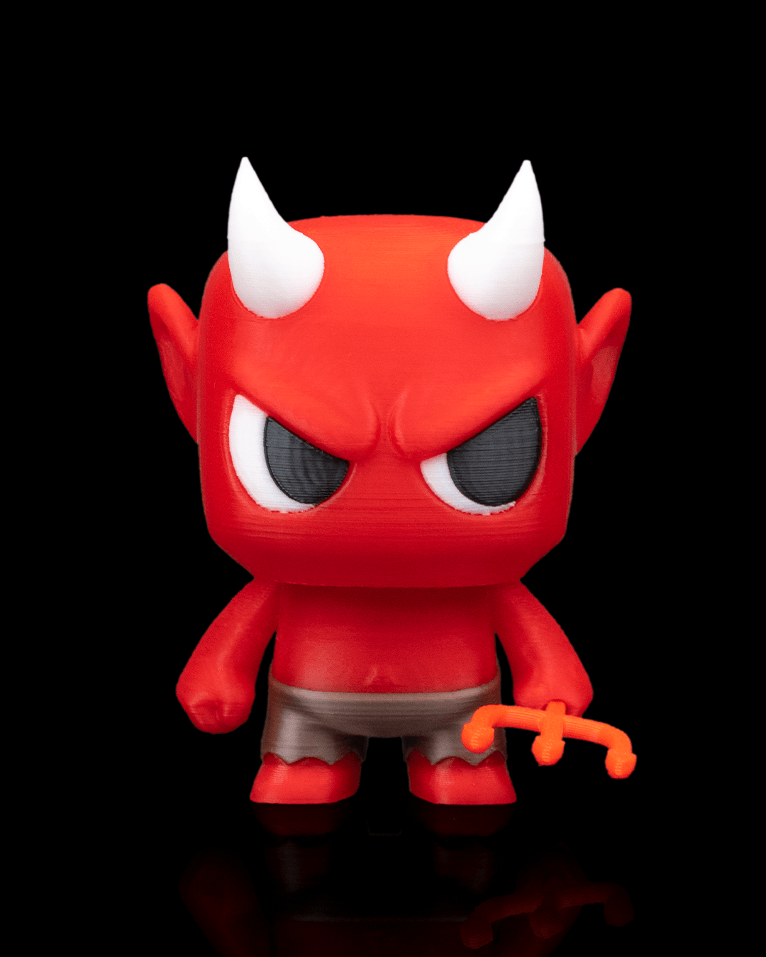 Antyferno devil Anty articulated 3D-printed Halloween keyring — front view