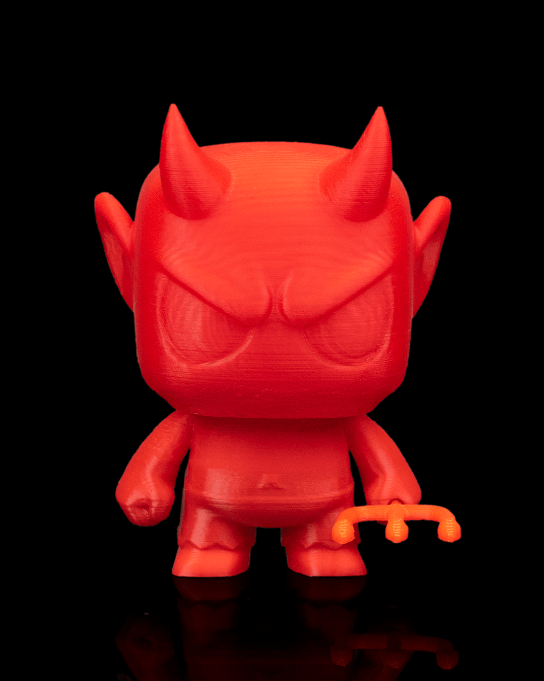 Antyferno devil Anty articulated 3D-printed Halloween keyring — rear view