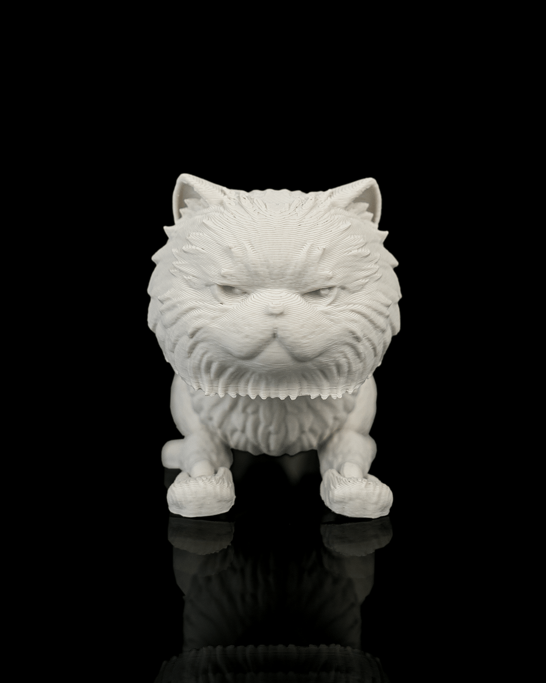Articulated 3D-printed Persian cat Bianca — poseable desk figurine (view 7)