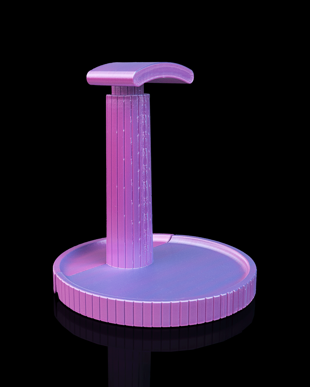 Clean — a minimalist 3D-printed headphone stand — close-up detail