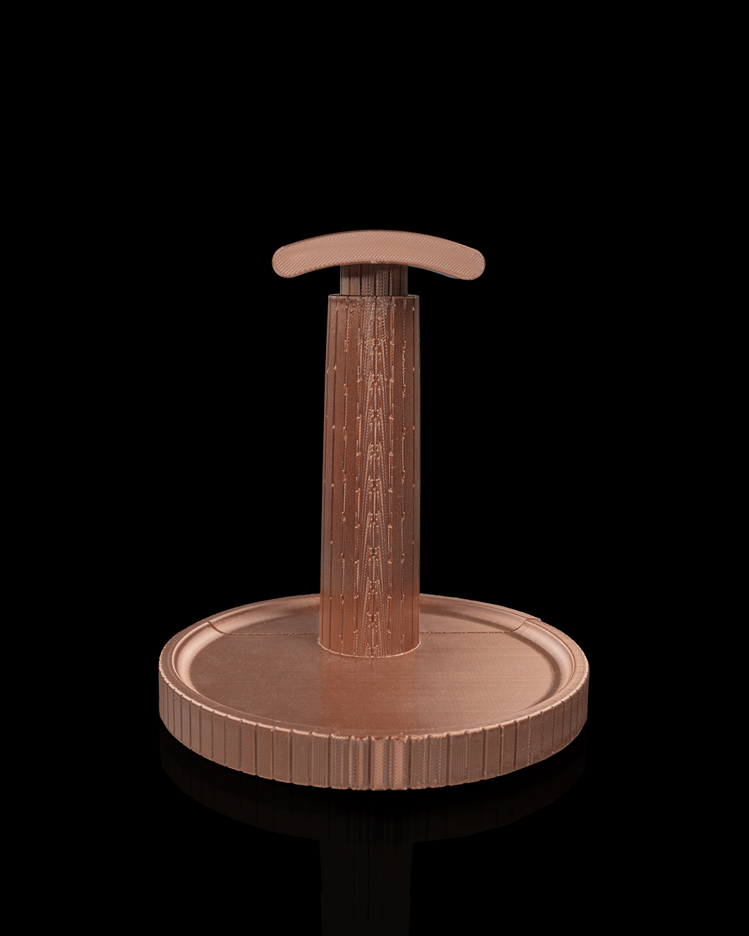 Clean — a minimalist 3D-printed headphone stand — rear view