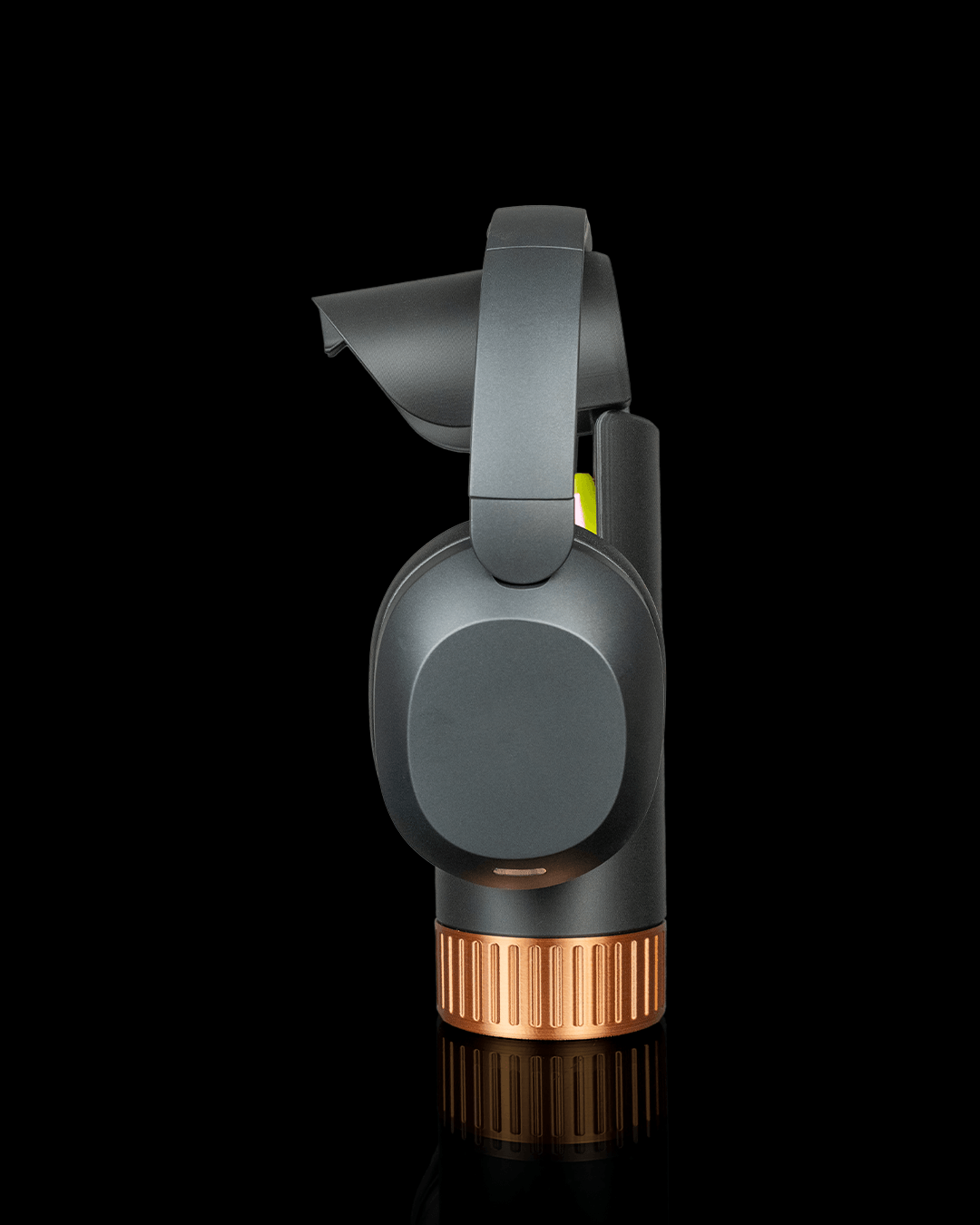 Curve Caddy — a 3D-printed headphone holder with desk catch-all — shown on a desk