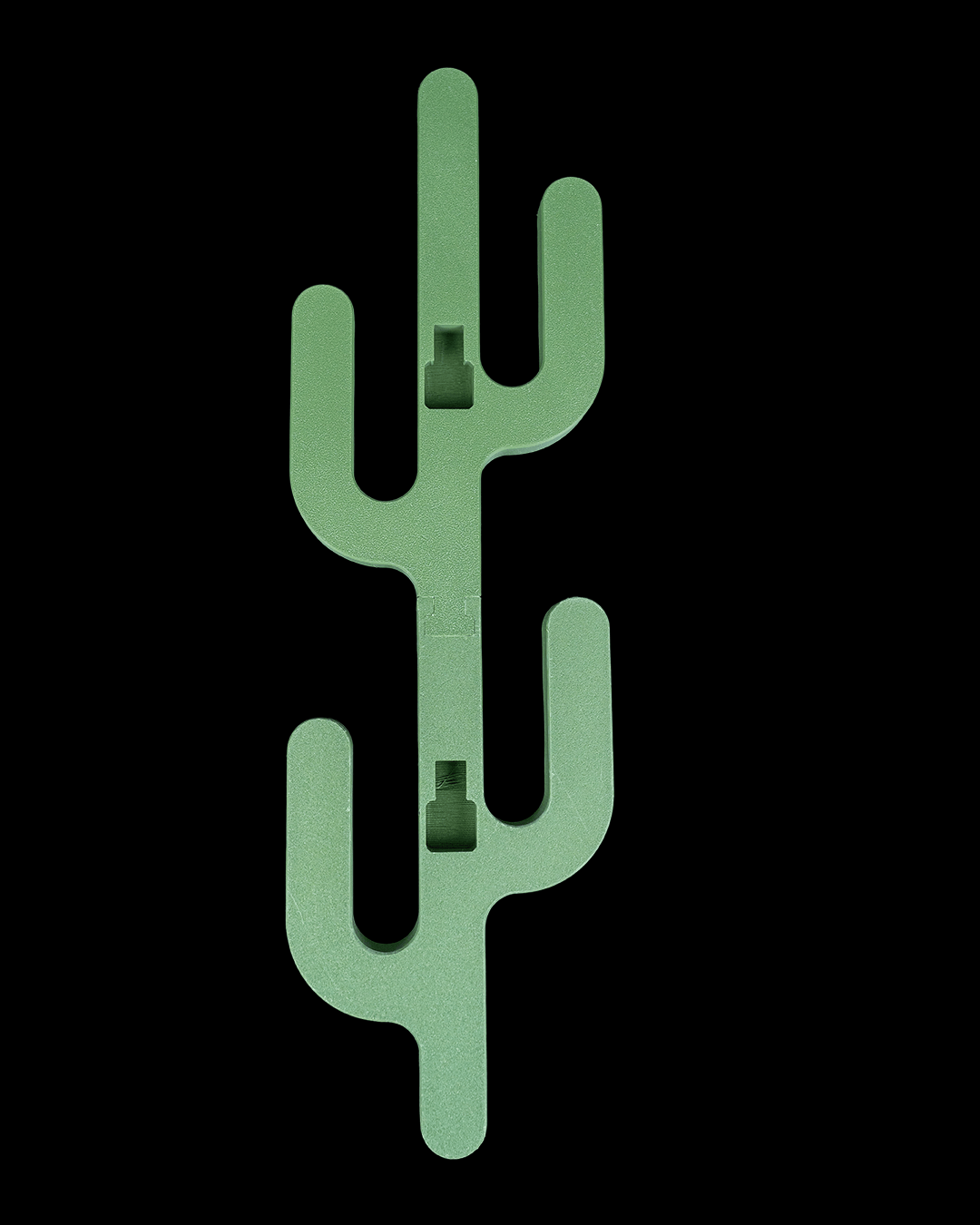 Desert Hook — a 3D-printed cactus wall hook — rear view