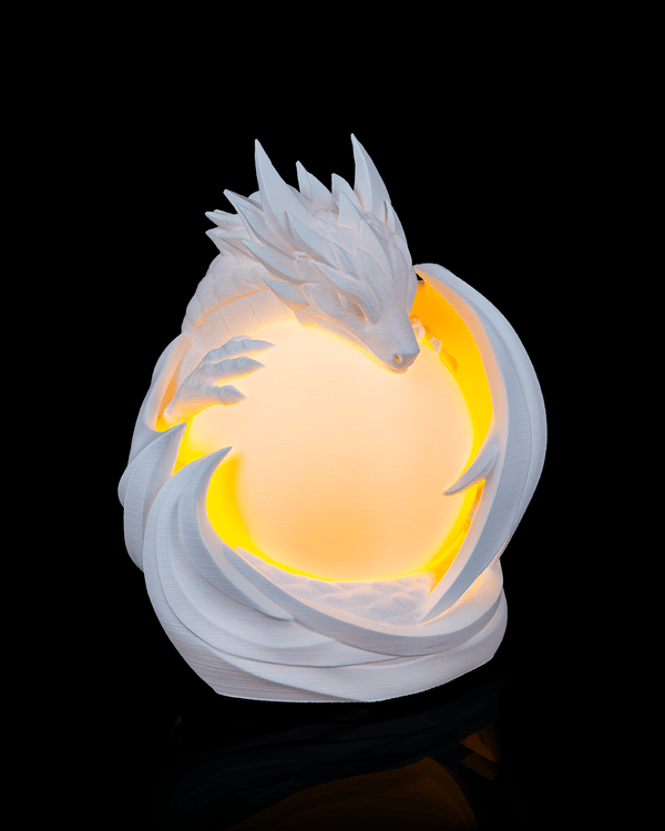 Dragon Sphere Table Lamp — 3D-printed dragon sphere table lamp (view 1)