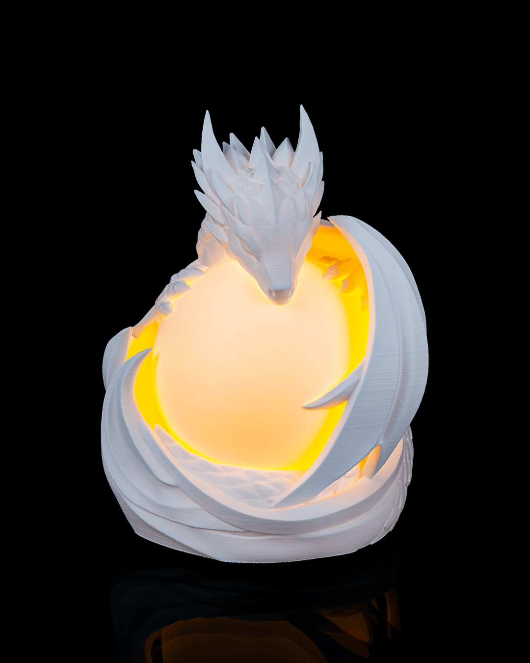 Dragon Sphere Table Lamp — 3D-printed dragon sphere table lamp (view 2)