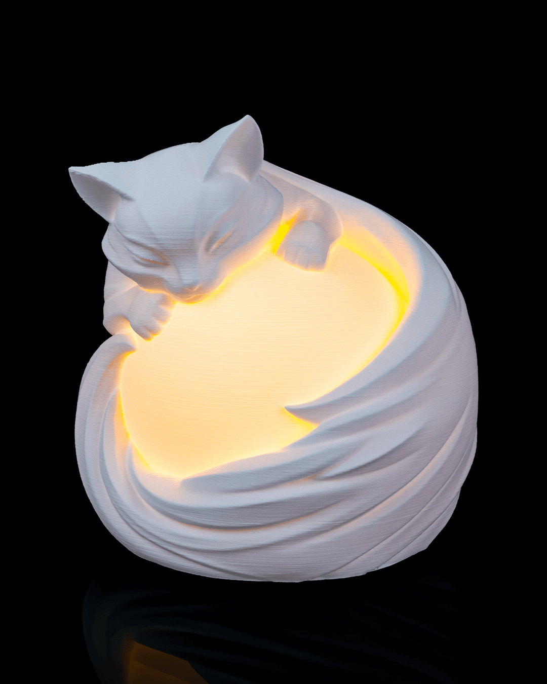 Feline Sphere Table Lamp — 3D-printed cat sphere table lamp (view 1)