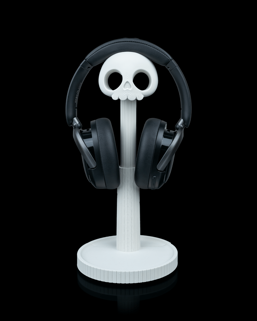 Grimm — a reaper 3D-printed headphone stand — front view