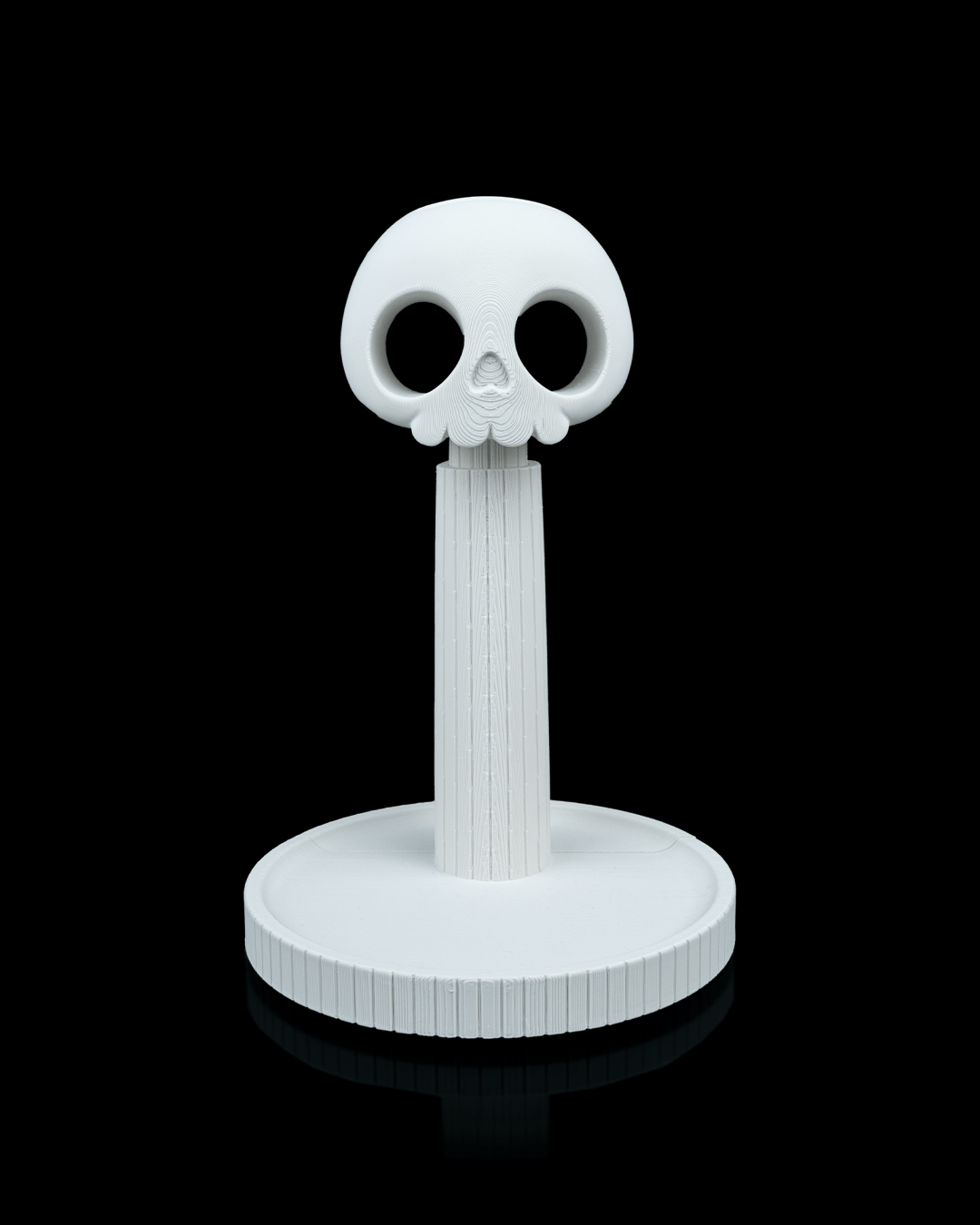 Grimm — a reaper 3D-printed headphone stand — side profile