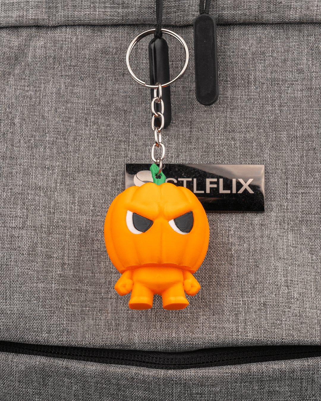Jack-o-Lanty pumpkin Anty keyring — 3D-printed Halloween charm (view 2)