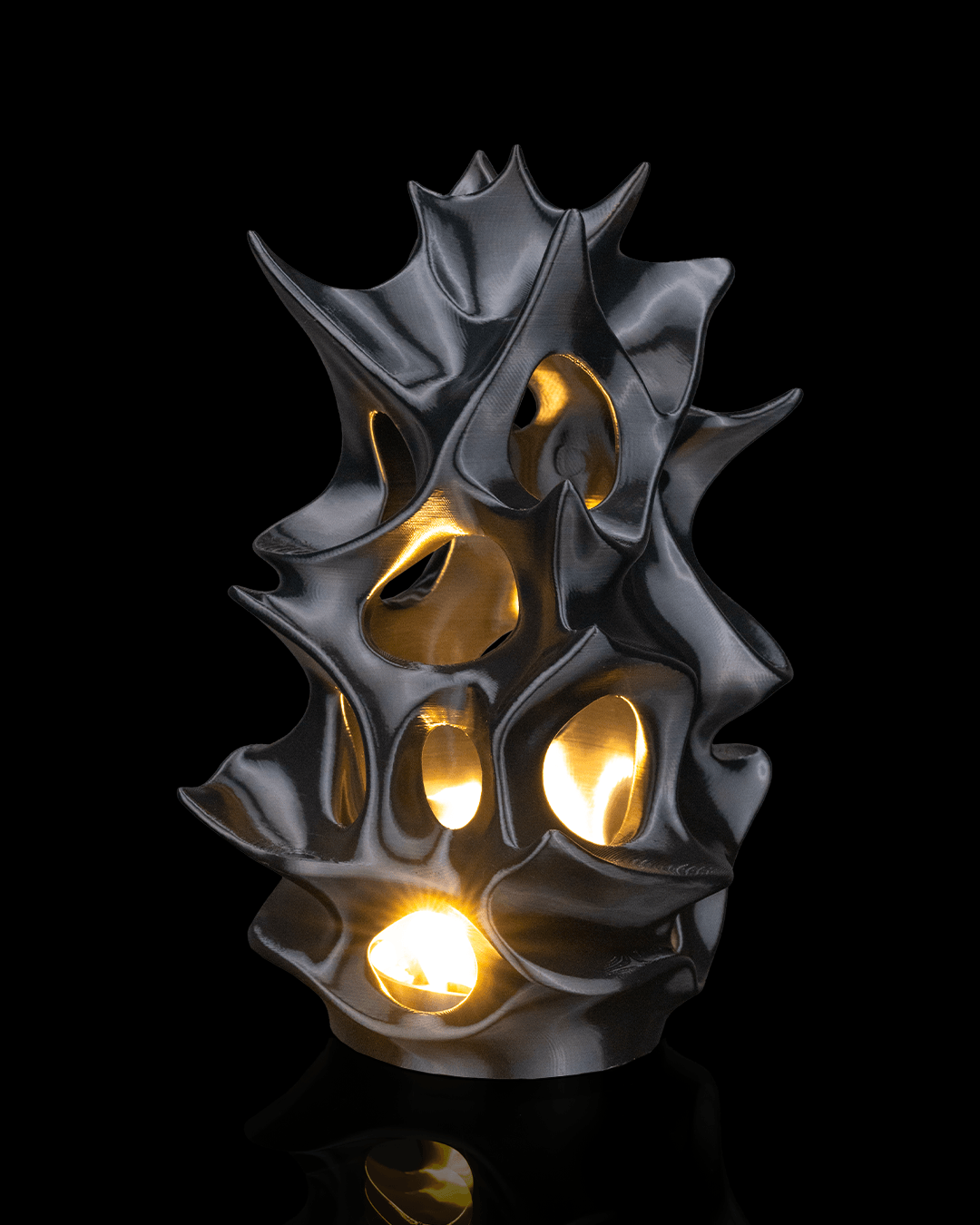 Living Core Table Lamp — sculptural 3D-printed ambient table lamp (view 1)