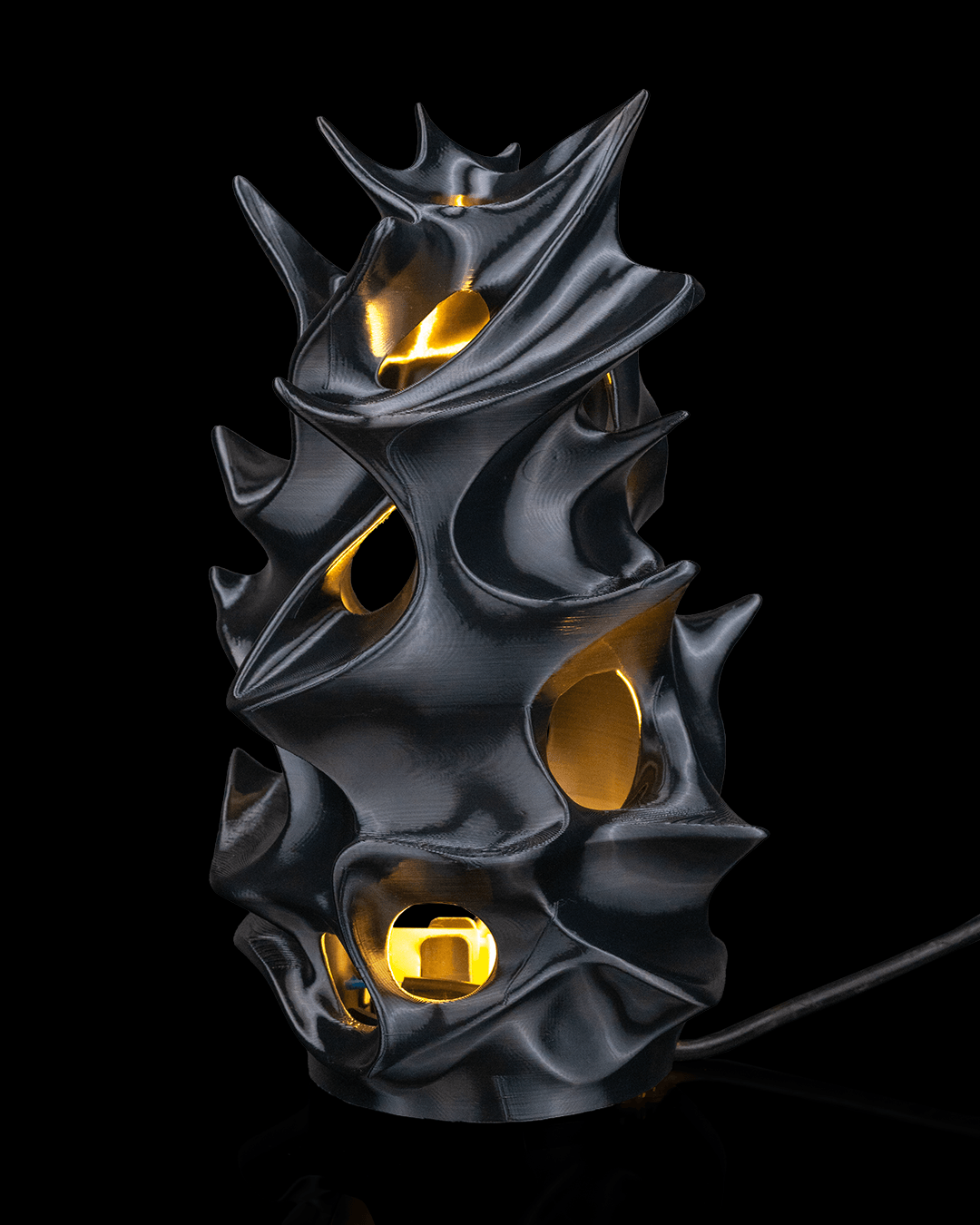 Living Core Table Lamp — sculptural 3D-printed ambient table lamp (view 2)