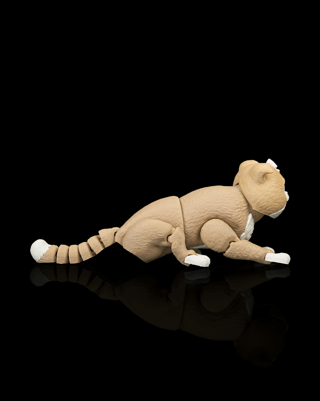 Articulated 3D-printed Scottish Fold cat Mochi — poseable desk figurine (view 6)