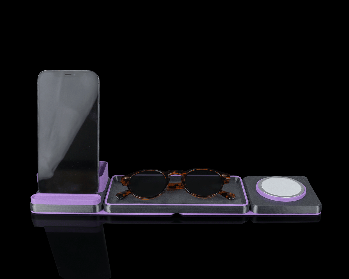 Office Plus Kit — a modular 3D-printed desk organizer set — organizer modules in use