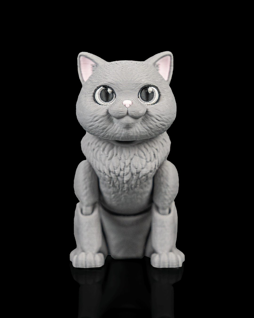 Articulated Short Hair Cat Toy: Oliver, Desk Companion, Cat Lover Gift