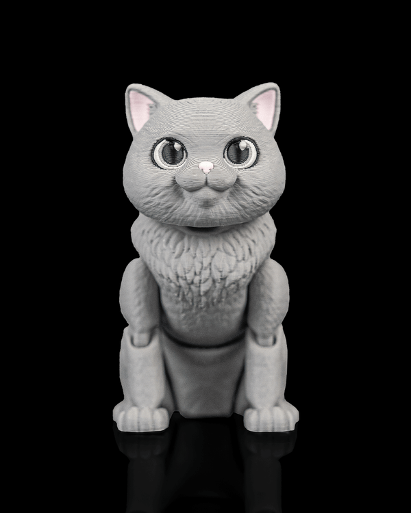Articulated Short Hair Cat Toy: Oliver, Desk Companion, Cat Lover Gift