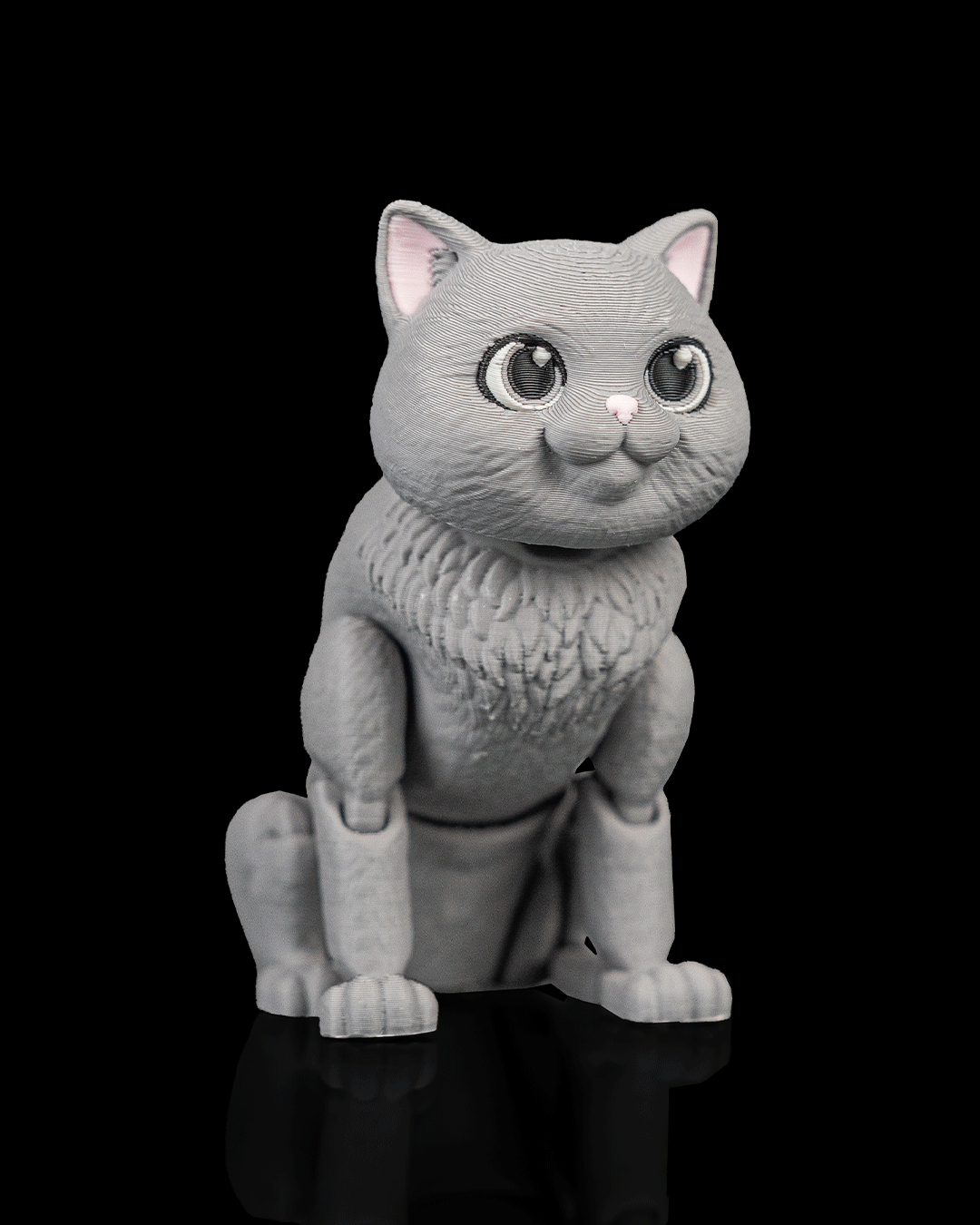 Articulated Short Hair Cat Toy: Oliver, Desk Companion, Cat Lover Gift